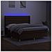 Letto a Molle Materasso e LED Marrone Scuro 160x200 cm Tessuto - Foto miniatura 3