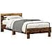 Struttura Letto senza Materasso con Luci LED Legno Antico 90x190 cm - Foto miniatura 1
