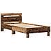 Struttura Letto senza Materasso con Luci LED Legno Antico 90x190 cm - Foto miniatura 5