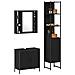 Armadio Lavabo  Rovere Nero 60x30x60 cm Legno Ingegnerizzato, Armadio Bagno  Rovere Nero 33x33x185.5 cm Legno Ingegnerizzato - Foto miniatura 3