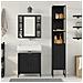 Armadio Lavabo  Rovere Nero 60x30x60 cm Legno Ingegnerizzato, Armadio Bagno  Rovere Nero 33x33x185.5 cm Legno Ingegnerizzato - Foto miniatura 4