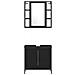 Armadio Lavabo  Rovere Nero 60x30x60 cm Legno Ingegnerizzato, Armadio Bagno  Rovere Nero 33x33x185.5 cm Legno Ingegnerizzato - Foto miniatura 8