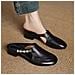 Scarpe Donna Stile Vintage Francese, Ciabatte Mule Estive In Pvc Nero Con Tacco Basso E Punta Chiusa, Compatibile Con Abbigliamento Casual It  M - Foto miniatura 6