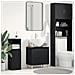 Mobile Lavabo Nero Rovere 58x33x60 cm Legno Ingegnerizzato - Foto miniatura 2