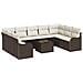 Set Divano da Giardino 10 pcs Marrone e bianco Poly Rattan - Foto miniatura 1