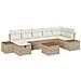 Set Divano da Giardino con cuscino 8 pcs Beige Poly Rattan - Foto miniatura 1