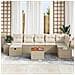 Set Divano da Giardino con cuscino 8 pcs Beige Poly Rattan - Foto miniatura 3