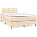 Letto a Molle con Materasso e LED Crema 120x190 cm in Tessuto - Foto miniatura 2