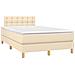 Letto a Molle con Materasso e LED Crema 120x190 cm in Tessuto - Foto miniatura 3