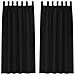 Tende con tende 2 pcs Nero 260x140cm Poliestere - Foto miniatura 1