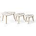 Tira Set Di 3 Tavolini Sovrapponibili Effetto Travertino - Foto miniatura 3
