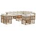 Set di divani da esterno 13 pcs Naturale e Bianco Crema - Foto miniatura 1