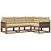 Set di divani da esterno con cuscino 4 pcs Naturale e Beige - Foto miniatura 1