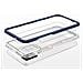 Custodia 3in1 Trasparente Per Samsung Galaxy A03s (166), Con Cornice Gel, Blu - Foto miniatura 3
