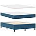 Letto a molle con strisce LED Blu 160 x 200 cm Velluto - Foto miniatura 4