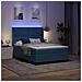 Letto a molle con strisce LED Blu 160 x 200 cm Velluto - Foto miniatura 5