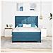 Letto a molle con strisce LED Blu 160 x 200 cm Velluto - Foto miniatura 6