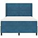 Letto a molle con strisce LED Blu 160 x 200 cm Velluto - Foto miniatura 10