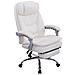 Sedia Ufficio Troy XL con Braccioli in Similpelle I Poltrona Relax Ragolabile con Poggiapiedi I Sedia Poltrona Ergonomica Carico Max 160 kg Bianco - Foto miniatura 1