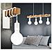 Lampadario Townshend Con 4 Lampadine In Legno Bianco E Beige - Foto miniatura 1