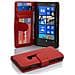 Custodia Libro Per Nokia Lumia 920 In Rosso Cremisi - Con 3 Vani Di Carte E Chiusura Magnetica - Portafoglio Cover Case Wallet Book Etui Protezione - Foto miniatura 1