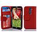 Custodia Compatibile Con Lg G2 In Rosso Cremisi - Coperchio Protettivo Con Chiusura Magnetica E 3 Slot Per Carte - Foto miniatura 1