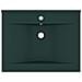 Lavabo con Foro Rubinetto Verde Scuro Opaco 60x46cm in Ceramica - Foto miniatura 2