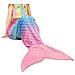 Catalogna Classy Bambini Mermaid Tail Coperta Caldo Morbido Peluche Fleece Sacco A Pelo Snuggle Coperta Per Ragazze Toddler Teens 155 X 48 Cm (61 X 19) Arcobaleno Ombre Scala Di Pesci Del Modello Idea - Foto miniatura 1