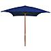 Ombrellone Da Esterni Con Palo In Legno 200x300 Cm Blu - Foto miniatura 1