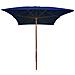 Ombrellone Da Esterni Con Palo In Legno 200x300 Cm Blu - Foto miniatura 3