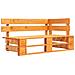 Set Divani A Pallet 4pz E Cuscini Marrone Miele Pino Impregnato - Foto miniatura 9