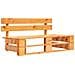 Set Divani A Pallet 4pz E Cuscini Marrone Miele Pino Impregnato - Foto miniatura 10