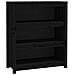 Libreria Nera 80x35x97 Cm In Legno Massello Di Pino - Foto miniatura 2