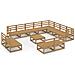 Set Divani Da Giardino 13 Pz Marrone Miele In Massello Di Pino - Foto miniatura 2