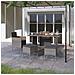 Set Sedie da Giardino con Poggiapiedi 4 pz in Polyrattan Grigio - Foto miniatura 2