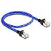 Cavo di rete RJ45 con rivestimento intrecciato Cat. 6A U /FTP Slim da 0,5 m blu - Foto miniatura 1