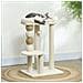 Torre per Gatti con Lettino, Piattaforma e Pallina Giocattolo, in Legno, Peluche e Iuta, 48.5x40x76 cm, Beige - Foto miniatura 4