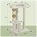 Torre per Gatti con Lettino, Piattaforma e Pallina Giocattolo, in Legno, Peluche e Iuta, 48.5x40x76 cm, Beige - Foto miniatura 5
