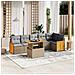 Set Divani Da Giardino 7 Pz Con Cuscini Beige In Polyrattan - Foto miniatura 1
