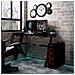 Lusso Casadino -  Scrivania Da Gaming Con Led E Gambe A Y Nera 90x60x75 Cm - Foto miniatura 8
