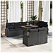 Set da Pranzo da Giardino di 9 Pezzi con Cuscini Nero Rattan Polietilene Acacia - Foto miniatura 2