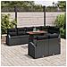Set da Pranzo da Giardino di 9 Pezzi con Cuscini Nero Rattan Polietilene Acacia - Foto miniatura 3