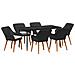 Set da pranzo per giardino 7 pezzi in polyrattan nero - Foto miniatura 1