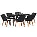 Set da pranzo per giardino 7 pezzi in polyrattan nero - Foto miniatura 3