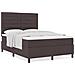 Letto con Rete a Molla e Materasso Marrone Scuro 160x200 cm in Tessuto - Foto miniatura 4
