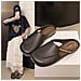 Scarpe Donna Stile Vintage Francese, Ciabatte Mule Estive In Pvc Nero Con Tacco Basso E Punta Chiusa, Compatibile Con Abbigliamento Casual It  L - Foto miniatura 2