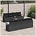 Set Divano da Giardino con cuscino 9 pcs Nero 55 x 55 x 37 cm - Foto miniatura 3
