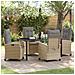 Set da Pranzo per Giardino 5 pcs Beige polyrattan - Foto miniatura 2