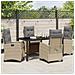 Set da Pranzo per Giardino 5 pcs Beige polyrattan - Foto miniatura 4