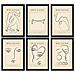 Set Di 6 Stampe Künstlerischen Illustrationen Von Pablo Picasso Liebe Sammlung Von Dekorationsgemälden Im Kunstgalerie Stil A3 Cornice Nera - Foto miniatura 1
